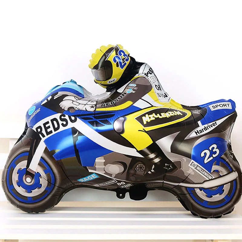 11pcs Dirt Bike Decor For Boy Motorcycle Foil Balloon 18inch Tyre Helium Balloons Birthday Party Supplies Race Decorations