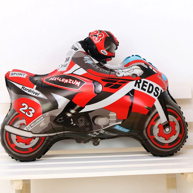 11pcs Dirt Bike Decor For Boy Motorcycle Foil Balloon 18inch Tyre Helium Balloons Birthday Party Supplies Race Decorations