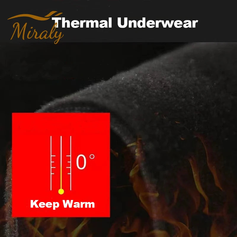 2024 Winter Warm Men Undershirts Fleece Thermal Underwear Set Long Johns Elastic Compression Tights Fitness Sprots Tracksuit Set
