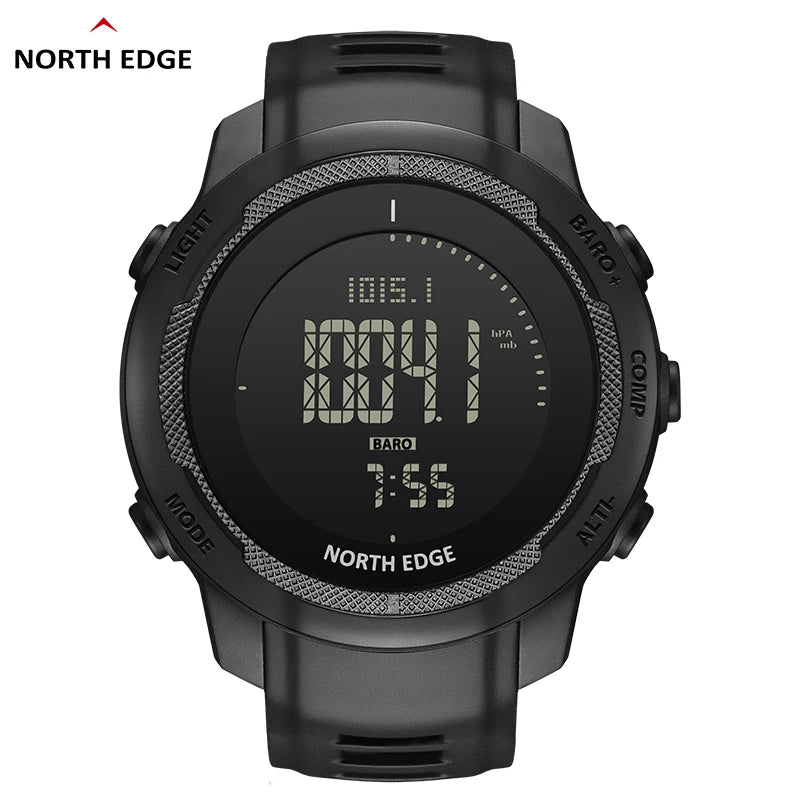 NORTH EDGE Men's Digital Watch Carbon Fiber Case For Man Sports Running Swimming WR50M Watch Altimeter Barometer Compass