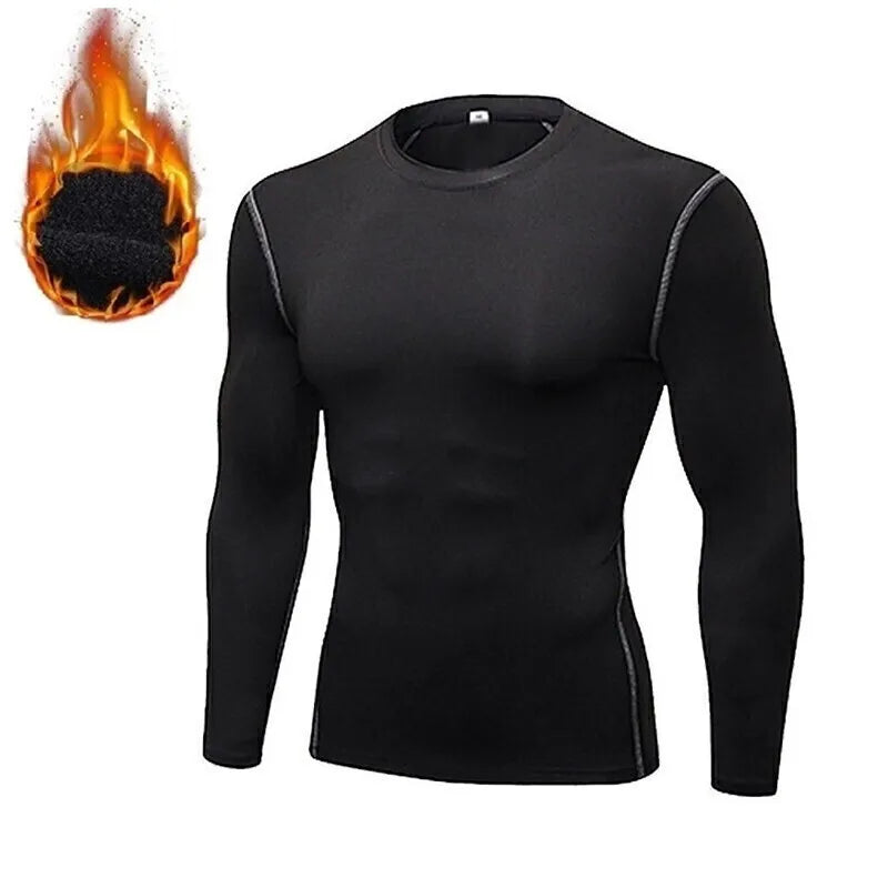 2024 Winter Warm Men Undershirts Fleece Thermal Underwear Set Long Johns Elastic Compression Tights Fitness Sprots Tracksuit Set